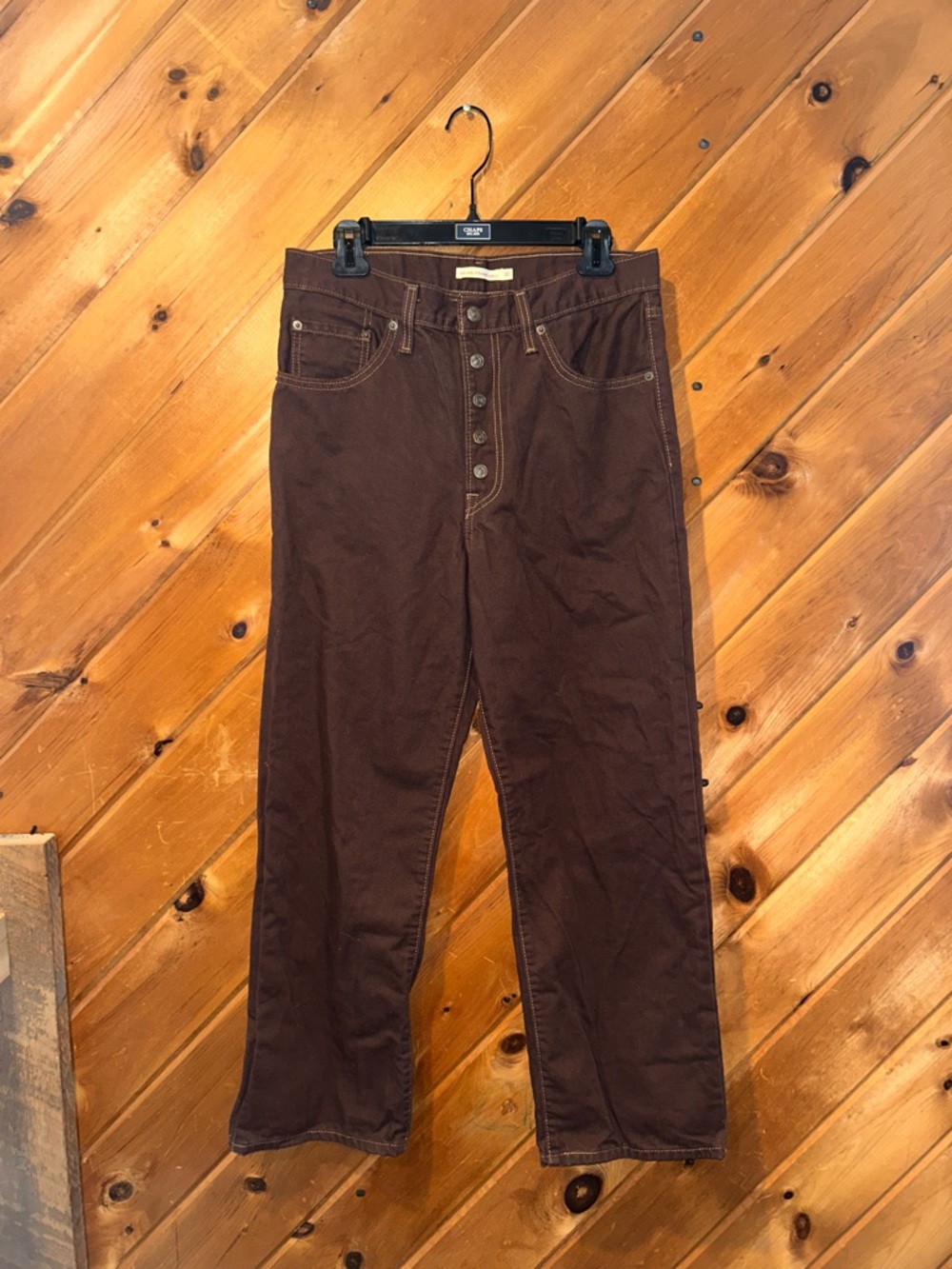 Levi's Ultra-High Rise Ribcage Straight Ankle Brown Coffee Jeans - Picture 4 of 7